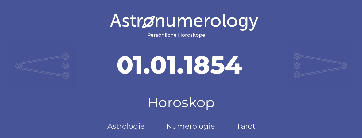 Horoskop für Geburtstag (geborener Tag): 01.01.1854 (der 01. Januar 1854)