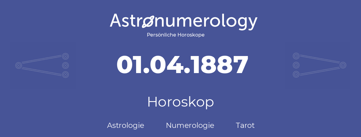 Horoskop für Geburtstag (geborener Tag): 01.04.1887 (der 31. April 1887)