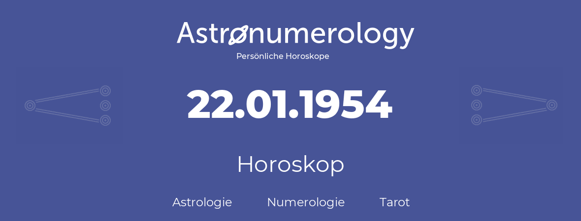 Horoskop für Geburtstag (geborener Tag): 22.01.1954 (der 22. Januar 1954)