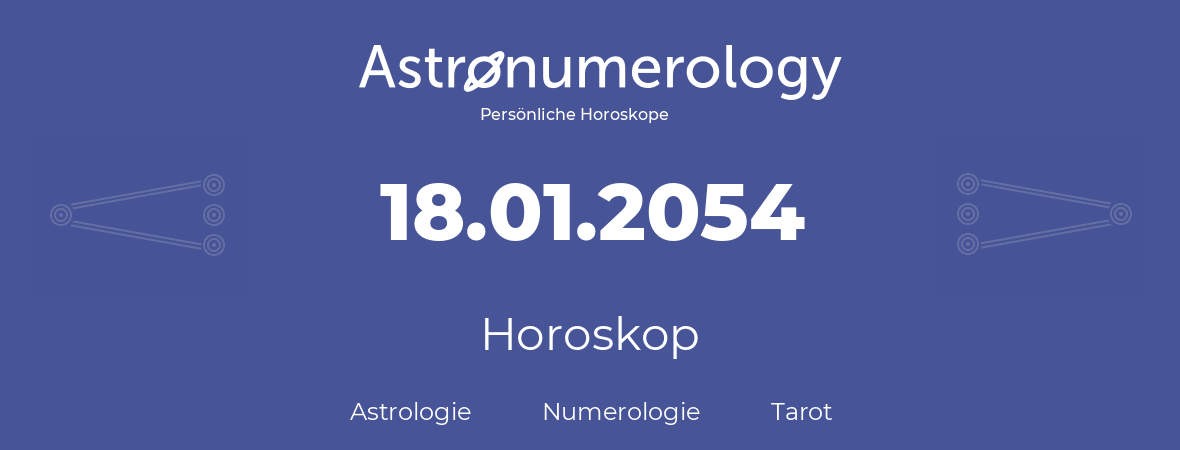 Horoskop für Geburtstag (geborener Tag): 18.01.2054 (der 18. Januar 2054)