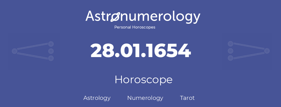 Horoscope for birthday (born day): 28.01.1654 (January 28, 1654)
