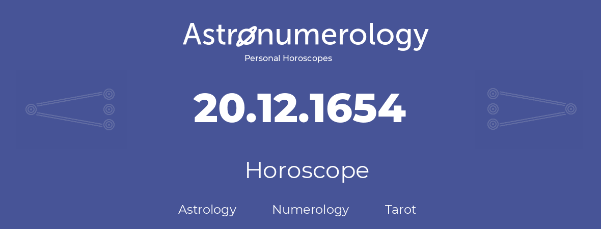 Horoscope for birthday (born day): 20.12.1654 (December 20, 1654)