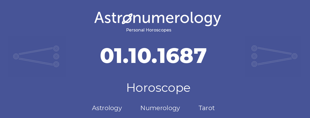 Horoscope for birthday (born day): 01.10.1687 (Oct 01, 1687)