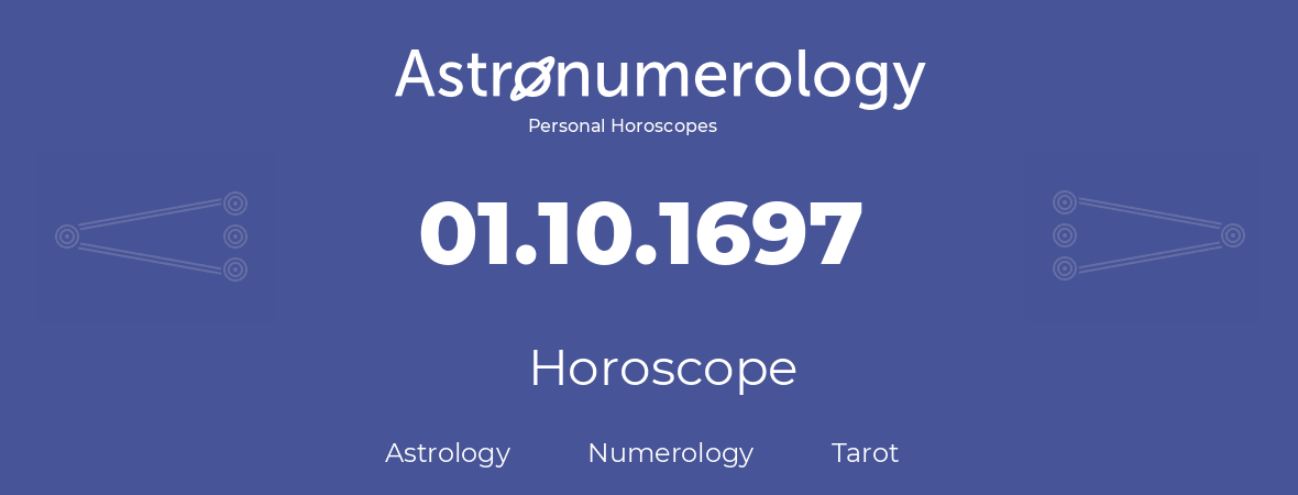 Horoscope for birthday (born day): 01.10.1697 (Oct 1, 1697)