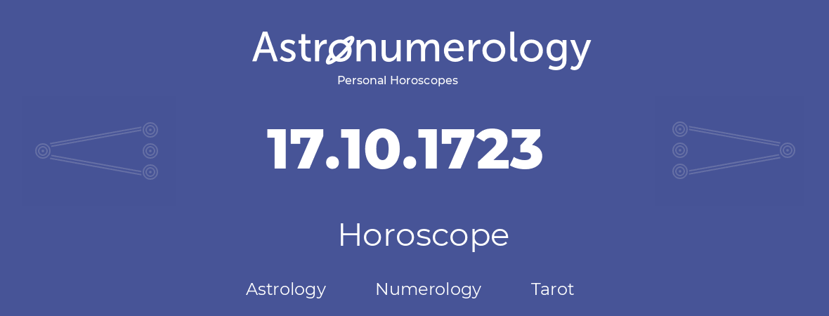 Horoscope for birthday (born day): 17.10.1723 (Oct 17, 1723)