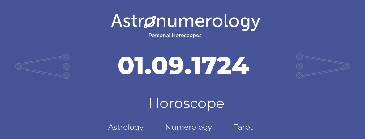 Horoscope for birthday (born day): 01.09.1724 (September 31, 1724)