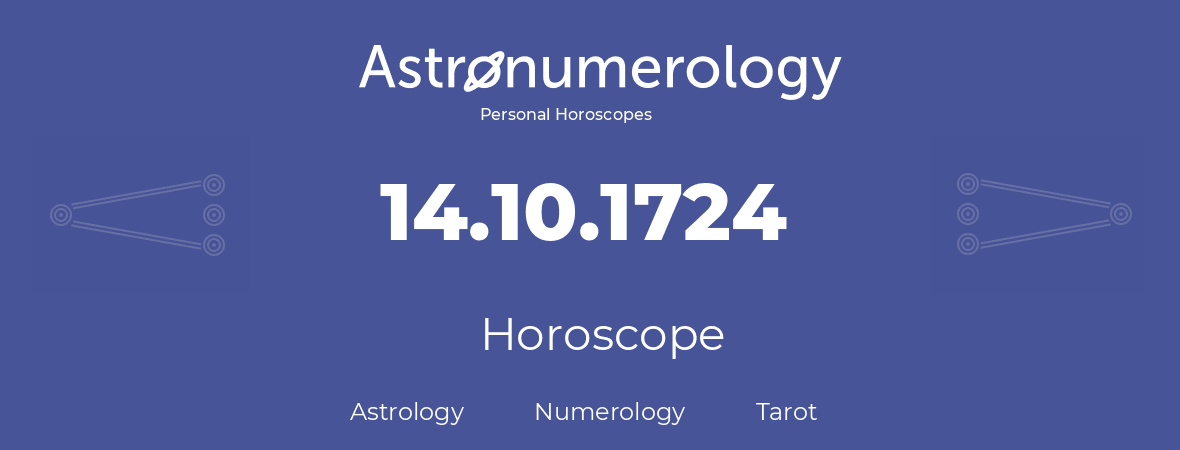 Horoscope for birthday (born day): 14.10.1724 (Oct 14, 1724)