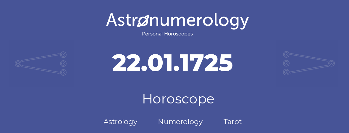 Horoscope for birthday (born day): 22.01.1725 (January 22, 1725)