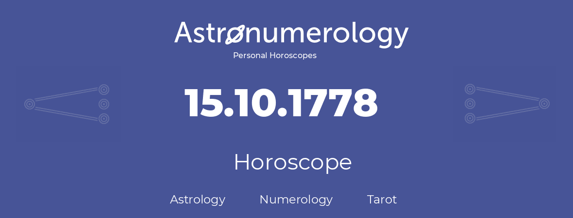 Horoscope for birthday (born day): 15.10.1778 (Oct 15, 1778)