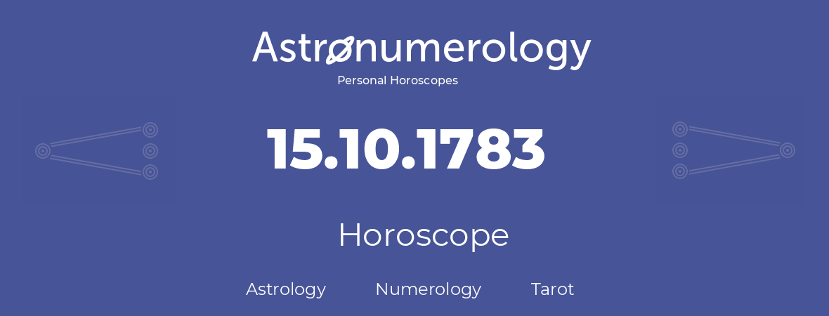 Horoscope for birthday (born day): 15.10.1783 (Oct 15, 1783)