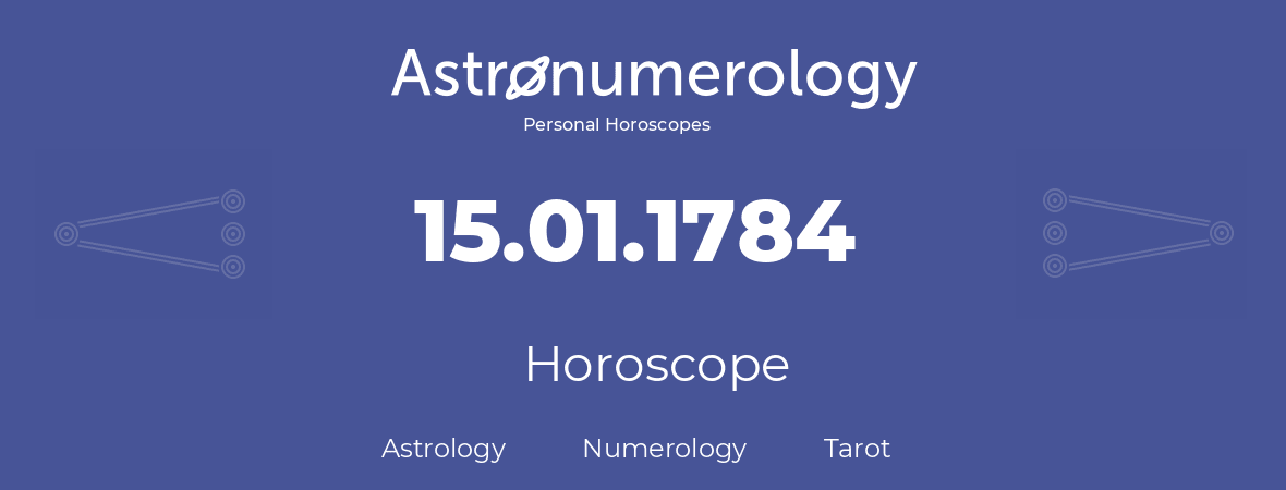 Horoscope for birthday (born day): 15.01.1784 (January 15, 1784)