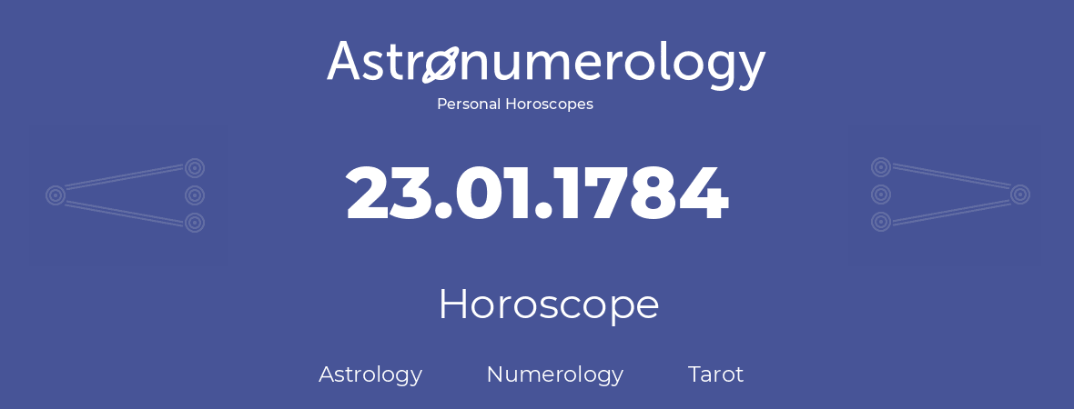 Horoscope for birthday (born day): 23.01.1784 (January 23, 1784)