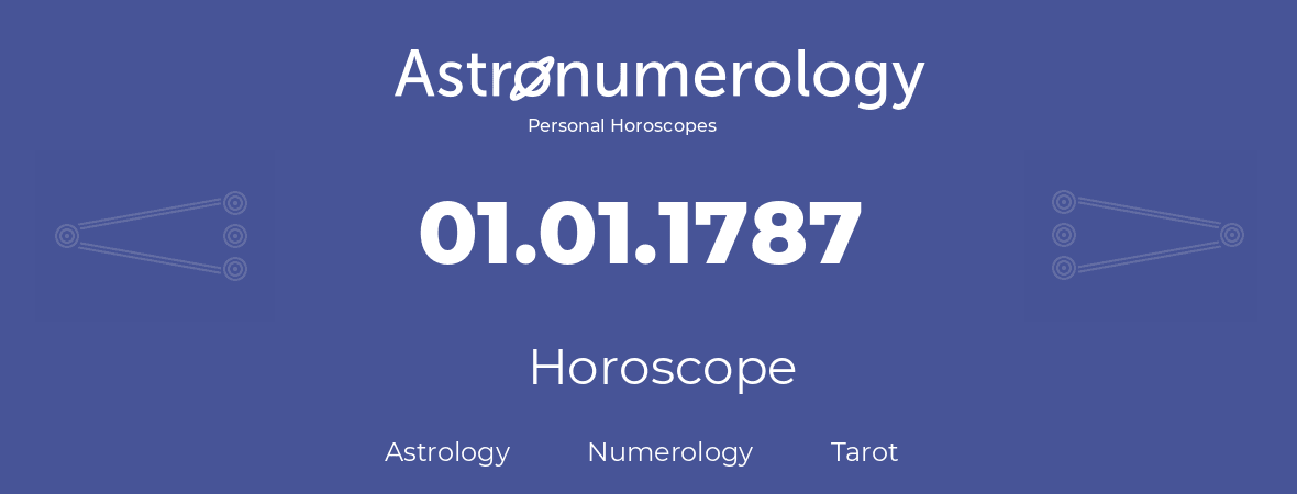 Horoscope for birthday (born day): 01.01.1787 (January 01, 1787)