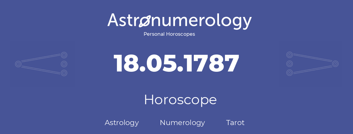 Horoscope for birthday (born day): 18.05.1787 (May 18, 1787)
