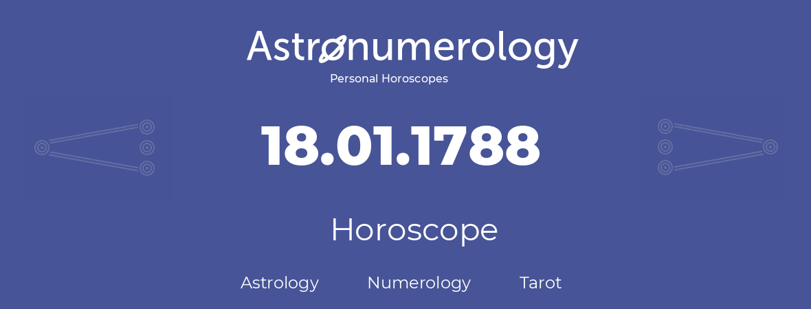 Horoscope for birthday (born day): 18.01.1788 (January 18, 1788)