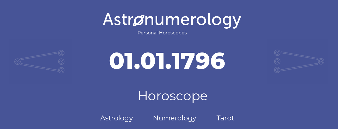 Horoscope for birthday (born day): 01.01.1796 (January 1, 1796)