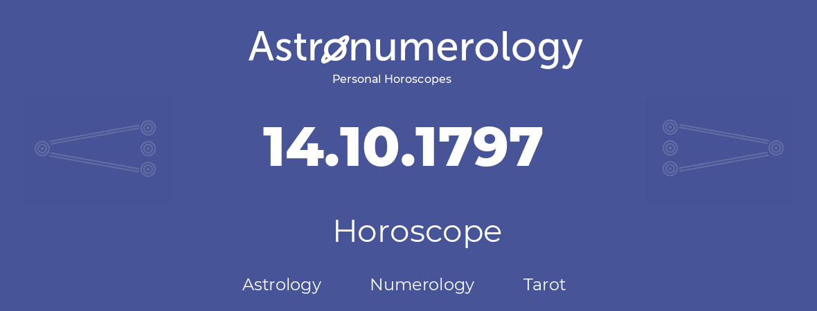 Horoscope for birthday (born day): 14.10.1797 (Oct 14, 1797)