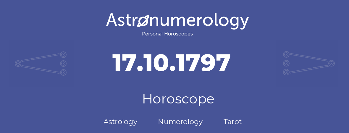 Horoscope for birthday (born day): 17.10.1797 (Oct 17, 1797)