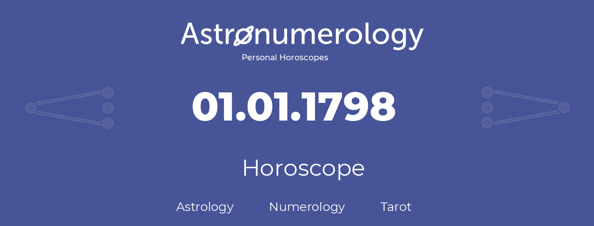 Horoscope for birthday (born day): 01.01.1798 (January 1, 1798)