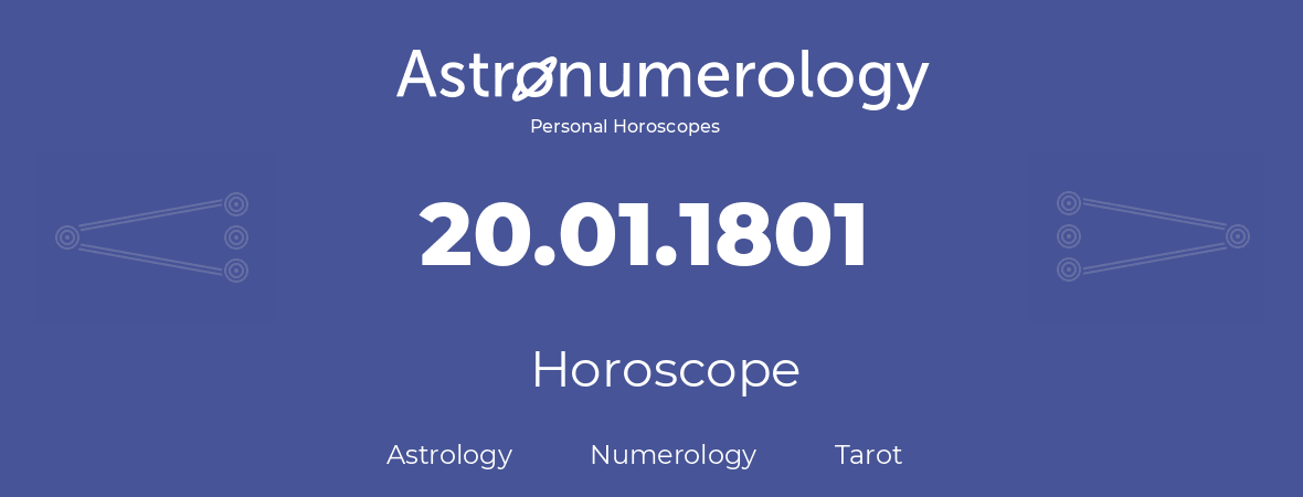 Horoscope for birthday (born day): 20.01.1801 (January 20, 1801)
