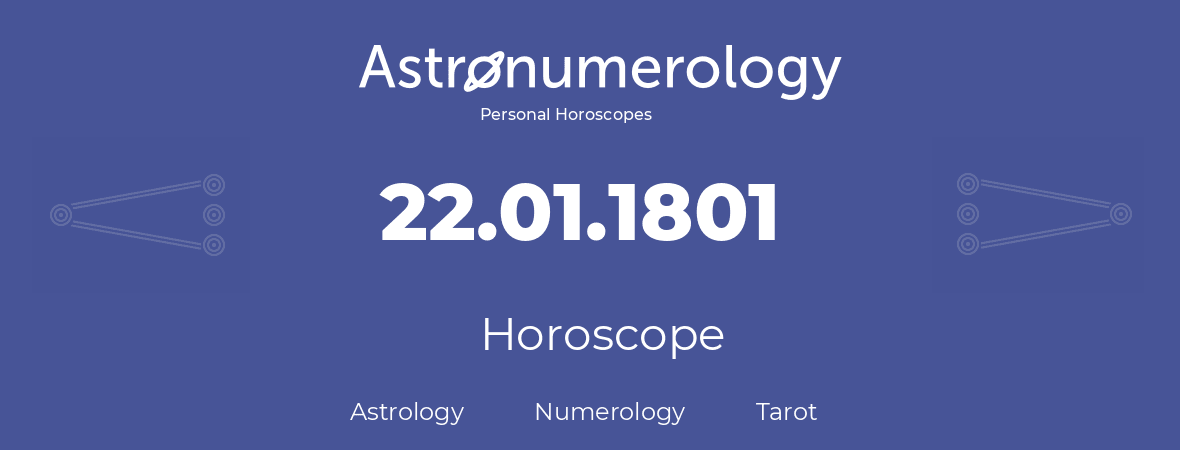 Horoscope for birthday (born day): 22.01.1801 (January 22, 1801)