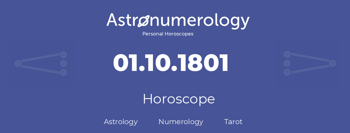 Horoscope for birthday (born day): 01.10.1801 (Oct 01, 1801)