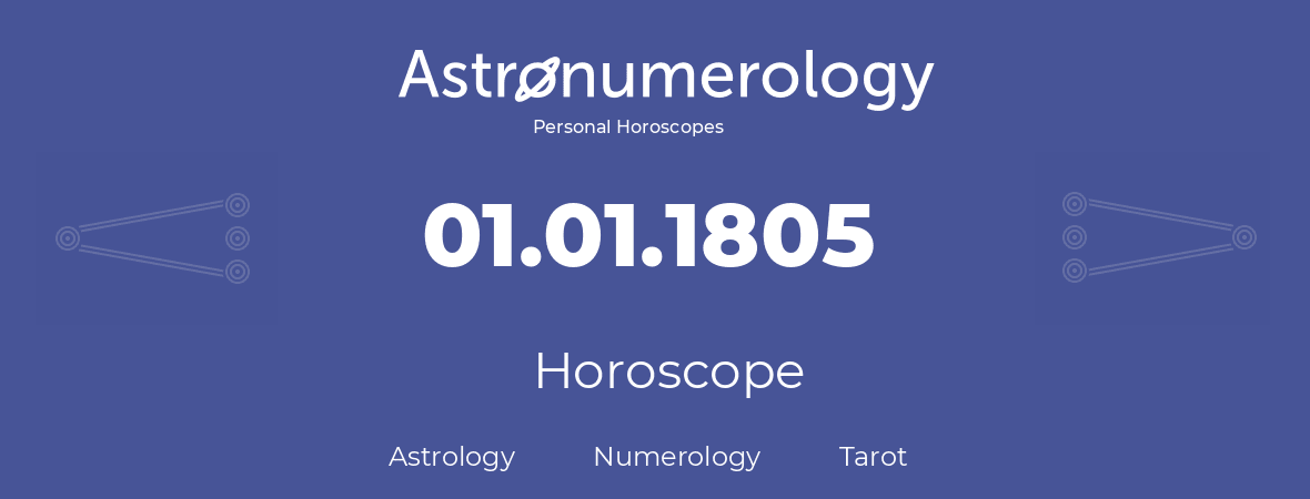 Horoscope for birthday (born day): 01.01.1805 (January 01, 1805)