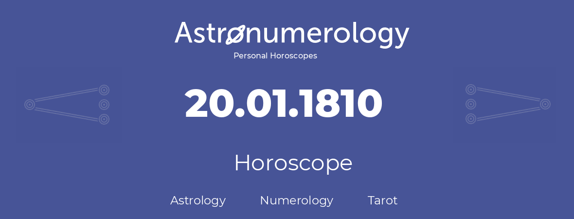 Horoscope for birthday (born day): 20.01.1810 (January 20, 1810)