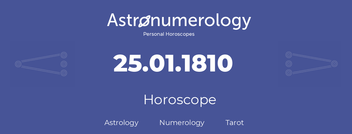 Horoscope for birthday (born day): 25.01.1810 (January 25, 1810)