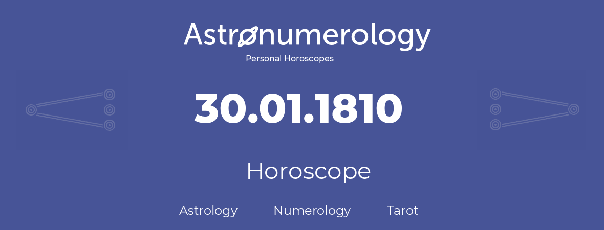 Horoscope for birthday (born day): 30.01.1810 (January 30, 1810)