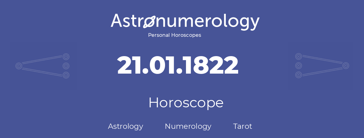 Horoscope for birthday (born day): 21.01.1822 (January 21, 1822)