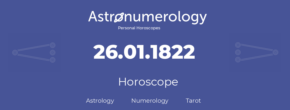 Horoscope for birthday (born day): 26.01.1822 (January 26, 1822)