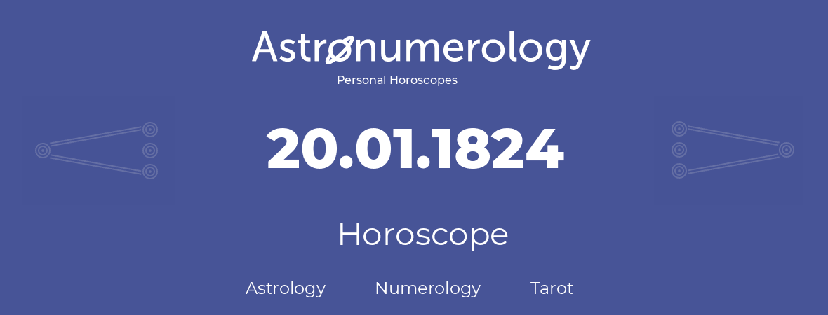 Horoscope for birthday (born day): 20.01.1824 (January 20, 1824)