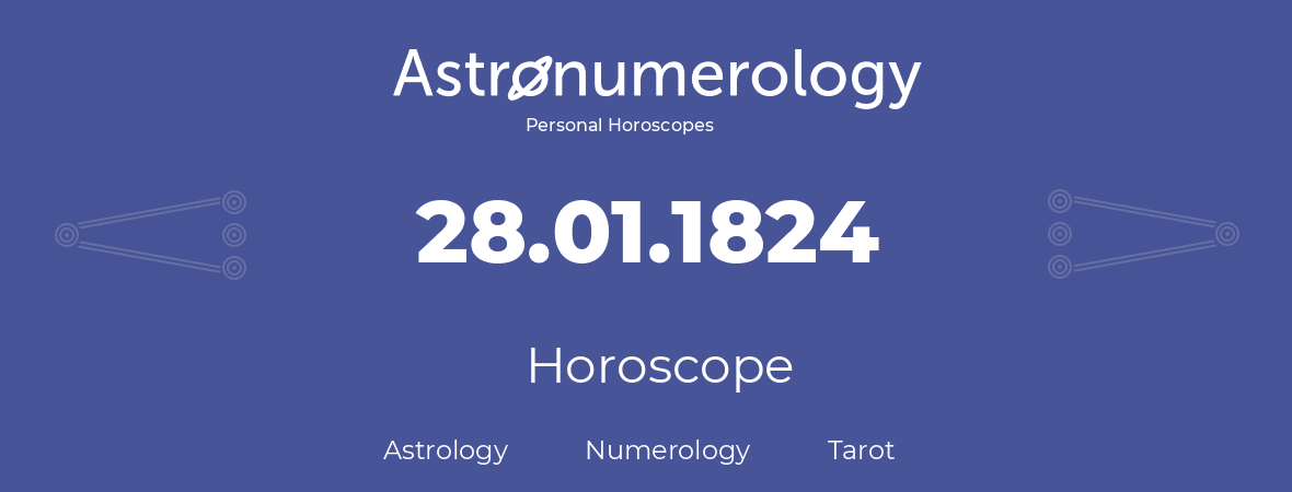 Horoscope for birthday (born day): 28.01.1824 (January 28, 1824)