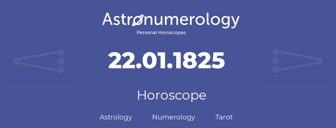 Horoscope for birthday (born day): 22.01.1825 (January 22, 1825)