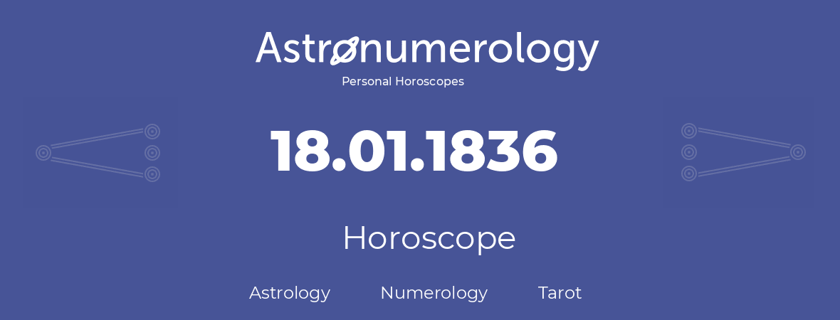 Horoscope for birthday (born day): 18.01.1836 (January 18, 1836)