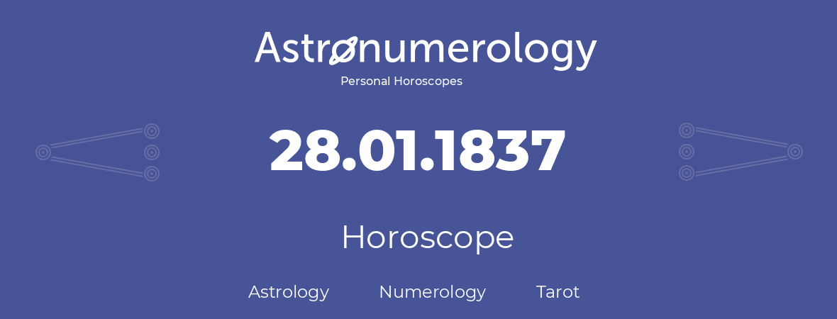 Horoscope for birthday (born day): 28.01.1837 (January 28, 1837)