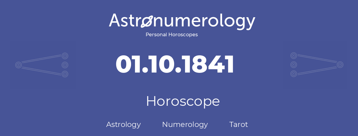 Horoscope for birthday (born day): 01.10.1841 (Oct 01, 1841)