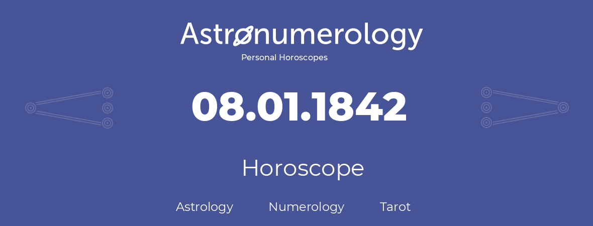 Horoscope for birthday (born day): 08.01.1842 (January 8, 1842)