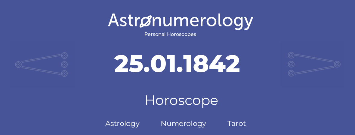 Horoscope for birthday (born day): 25.01.1842 (January 25, 1842)