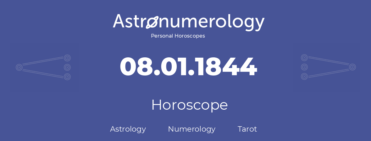 Horoscope for birthday (born day): 08.01.1844 (January 8, 1844)