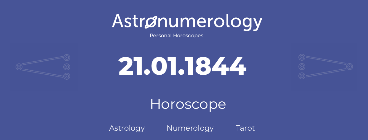 Horoscope for birthday (born day): 21.01.1844 (January 21, 1844)