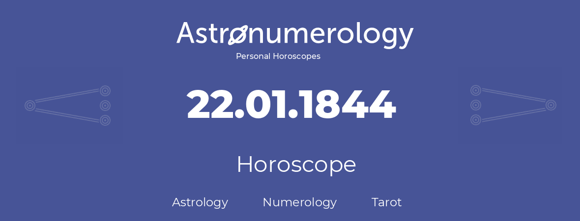 Horoscope for birthday (born day): 22.01.1844 (January 22, 1844)