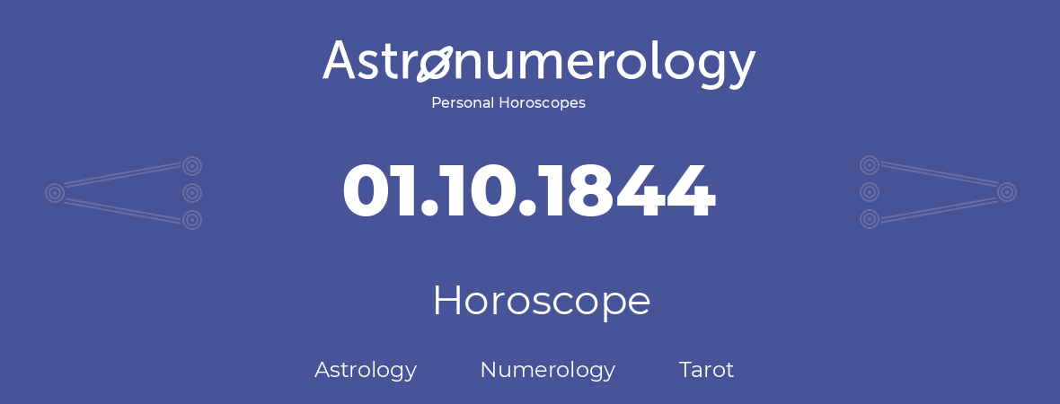 Horoscope for birthday (born day): 01.10.1844 (Oct 1, 1844)