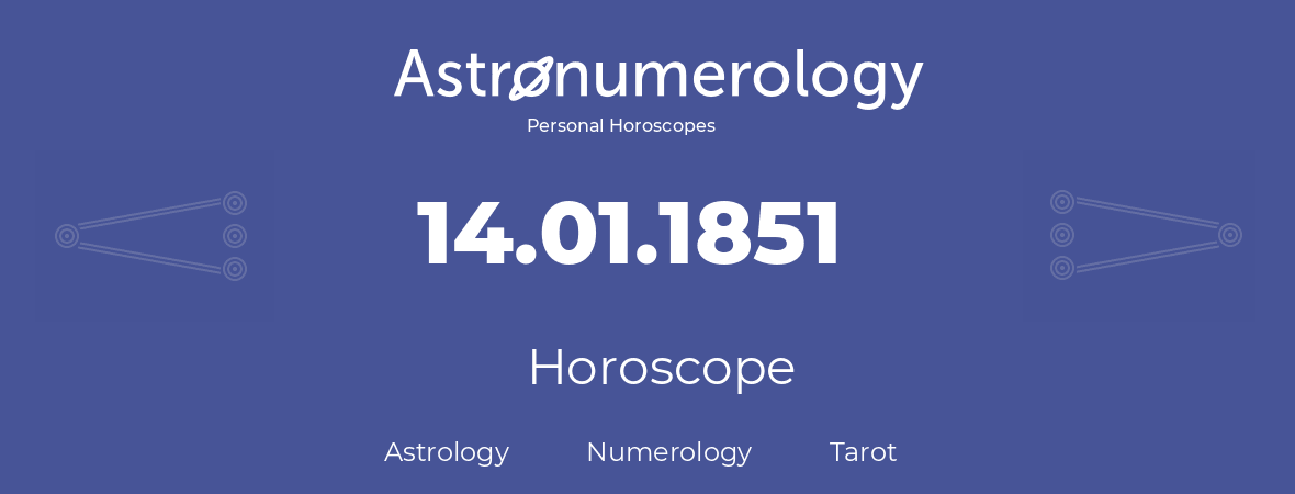 Horoscope for birthday (born day): 14.01.1851 (January 14, 1851)