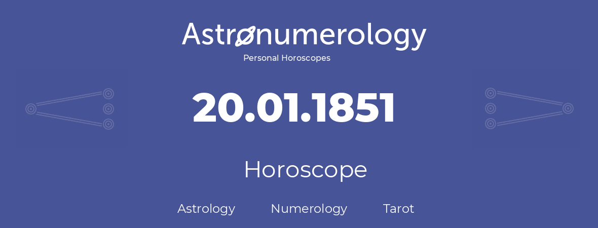 Horoscope for birthday (born day): 20.01.1851 (January 20, 1851)