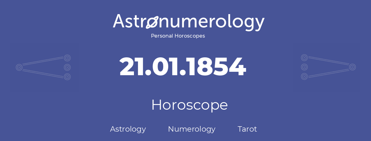 Horoscope for birthday (born day): 21.01.1854 (January 21, 1854)