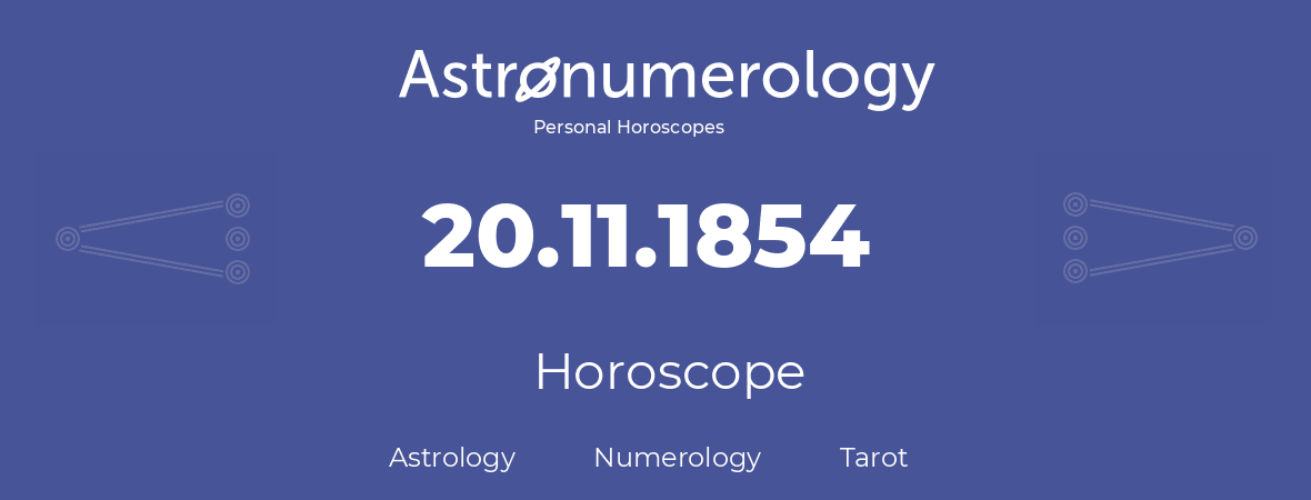 Horoscope for birthday (born day): 20.11.1854 (November 20, 1854)