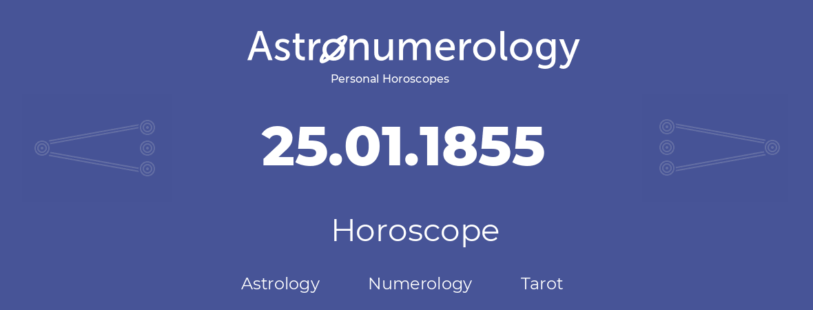 Horoscope for birthday (born day): 25.01.1855 (January 25, 1855)