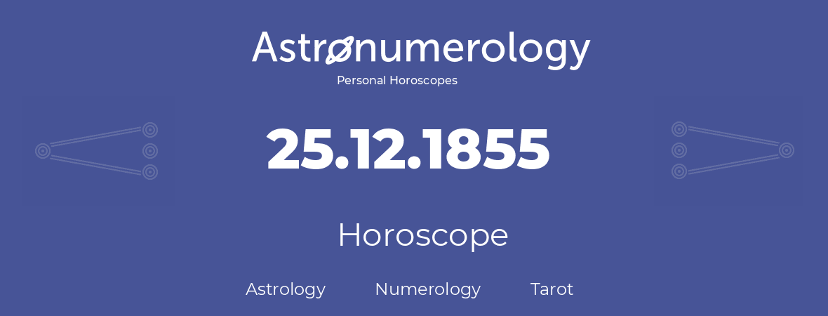 Horoscope for birthday (born day): 25.12.1855 (December 25, 1855)